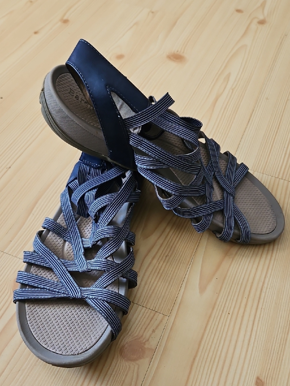 BareTraps Navy Strappy Elastic Sandals